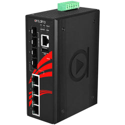 LMX-0804G-SFP 8-Port Industrial Gigabit Light Layer 3 Managed Ethernet Switch, w/4*10/100/1000Tx Ports + 4*100/1000Fx SFP Fiber Slots