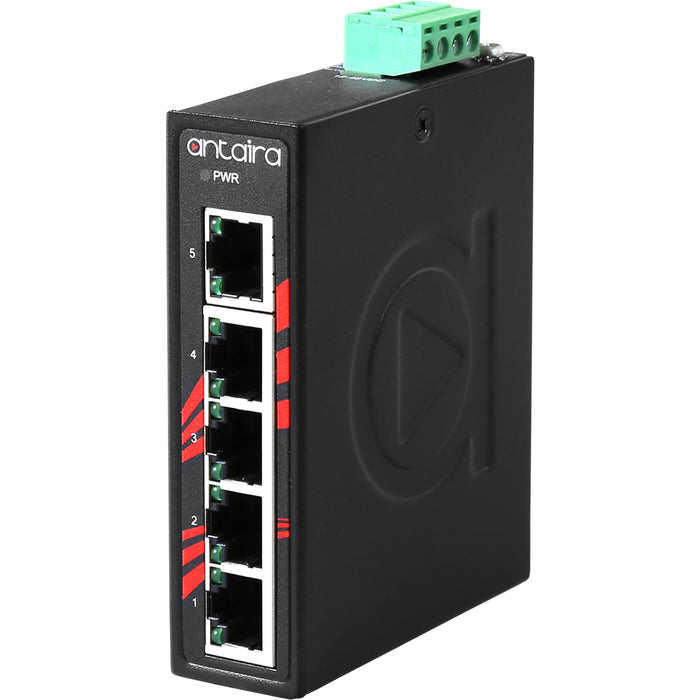 LNX-C500 5-Port 10/100TX Compact Unmanaged Industrial Ethernet Switch.

Antaira Technologies LNX-C500 series Compact design unmanaged industrial Ethernet switch is IP30 rated and DIN-Rail mountable.