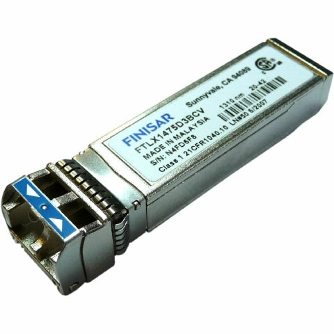 FTLX1475D3BCV Finisar’s 1G/10G Dual-Rate SFP+ transceivers are designed for use in 1-Gigabit and 10-Gigabit Ethernet links up to 10km over singlemode fiber.