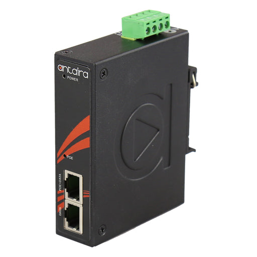 INJ-0200G-60-24-T Industrial IEEE 802.3bt Gigabit Type 3 4PPoE Injector; EOT: -40°C ~ 75°C.