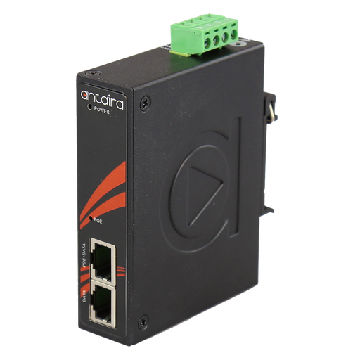 INJ-C200G-PASS-T Industrial Gigabit Passive PoE Injector; EOT: -40°C ~ 75°C.