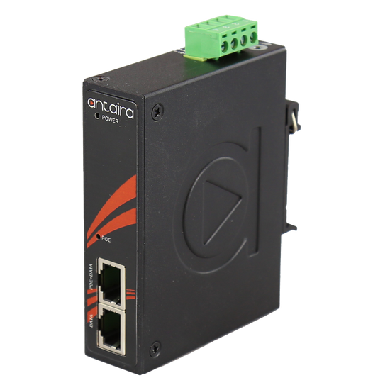 INJ-C200G-PASS-T Industrial Gigabit Passive PoE Injector; EOT: -40°C ~ 75°C.