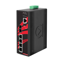 LMP-0501-M-V2 5-Port Industrial PoE+ Light Layer 3 Managed Ethernet Switches w/4*10/100Tx (30W/Port), and 1*100Fx Multi-Mode 2Km.