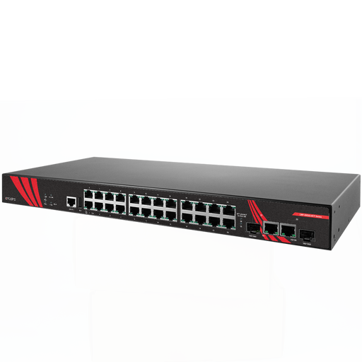 LMP-2602G-SFP 26-Port Industrial PoE+ Gigabit Managed Ethernet Switch, w/24*10/100/1000Tx RJ45 (30W/Port) and 2*Gigabit Combo Ports (2*10/100/1000Tx RJ45 and 2*100/1000 SFP Slots).