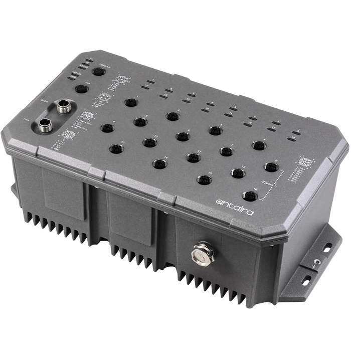 LMX-1600G-M12-67 16-Port Industrial M12 IP67 Waterproof Gigabit Light Layer 3 Managed Ethernet Switch, with 16*10/100/1000Tx M12 Connectors (X-Coded).