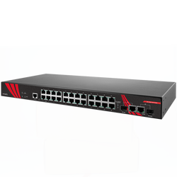 LMX-2602G-SFP 26-Port Industrial Gigabit Managed Ethernet Switch, w/24*10/100/1000Tx RJ45 and 2*Gigabit Combo Ports (2*10/100/1000Tx RJ45 and 2*100/1000 SFP Slots).