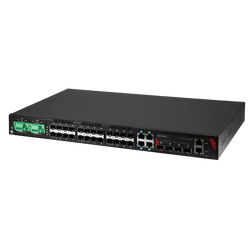 LMX-3228G-10G-SFP-AA 32-Port Industrial Gigabit Managed Ethernet Switch, with 4*10/100/1000 RJ45 Ports, 24*100/1000 SFP Slots, and 4*1G/10G SFP+ Slots with Dual DC Power Supply (-48V).