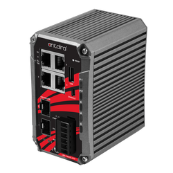 LMX-C602G-SFP-V2 6-Port Industrial Compact Gigabit Light Layer 3 Managed Ethernet Switch, with 4*10/100/1000Tx and 2*100/1000 SFP Slots.