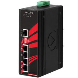 LNP-0500G-BT-24 5-Port Industrial Gigabit IEEE 802.3bt PoE++ Unmanaged Ethernet Switch, w/4*10/100/1000Tx (90W/Port) and 1*10/100/1000Tx; 12~55VDC Power Input.