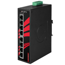 LNP-0800G-24 8-Port Industrial Gigabit PoE+ Unmanaged Ethernet Switch, w/8*10/100/1000Tx (30W/Port), 9~55VDC Power Input.
