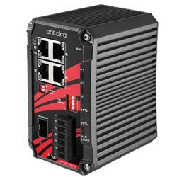 LNP-C501G-SFP-bt 5-Port Industrial Compact Gigabit IEEE 802.3bt PoE++ Unmanaged Ethernet Switch, 4*10/100/1000TX (90W/Port), 1*100/1000 SFP Slot.