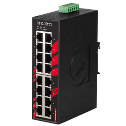 Antaira Technologies LNX-1600 is an industrial unmanaged Ethernet switch designed with 16*10/100 fast Ethernet ports. It is IP30 rated and DIN-Rail mountable