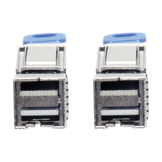 Mini SAS HD SFF-8644 to SFF-8644 from www.switchsfp.com 01285 700750 next-generation SAS high-speed I/O interface.Designed to support 6G and future 12G SAS applications passive Mini SAS HD copper cable assembly is up to 12Gbps data rates per channel. The EEPROM signature enables the host to identify what type and length of cable is connected to its port while the latch design reduces the insertion force and increases the retention force.