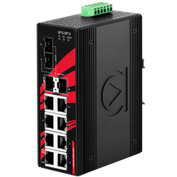 LNP-1204G-10G-SFP 12-Port Industrial Gigabit PoE+ Unmanaged Ethernet Switch, with 8*10/100/1000Tx (30W/Port), 2*1G SFP Slots, and 2*10G SFP+ Slots.